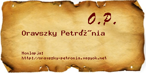 Oravszky Petrónia névjegykártya